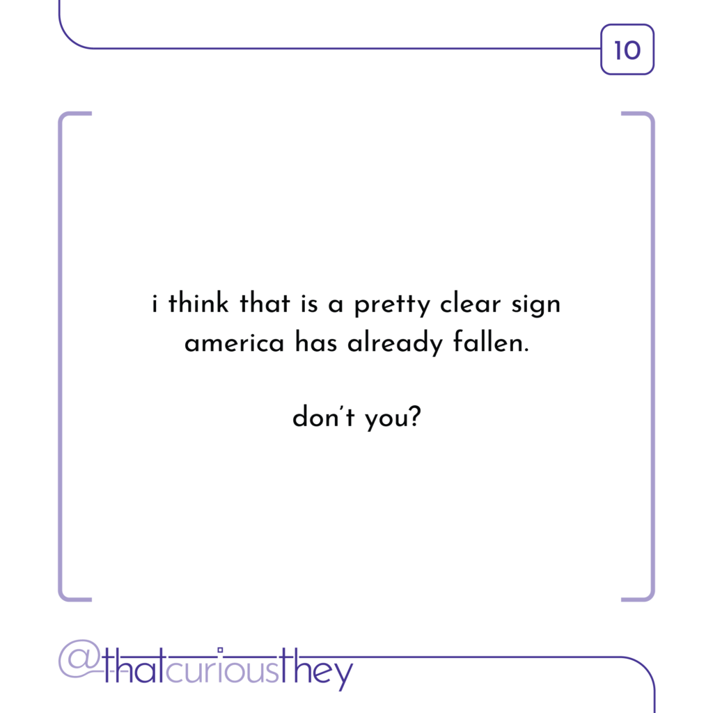 i think that is a pretty clear sign america has already fallen. don\'t you?