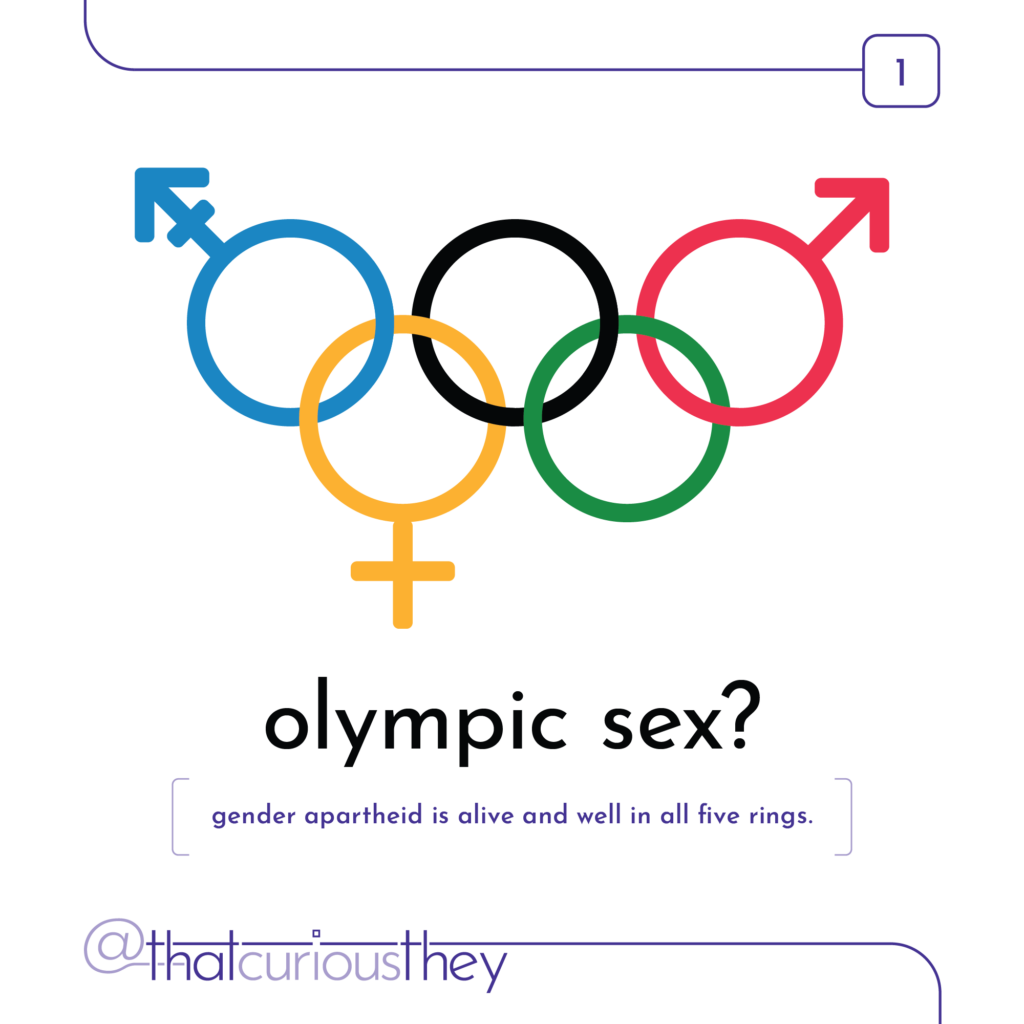 olympic sex? gender apartheid is alive and well in all five rings.