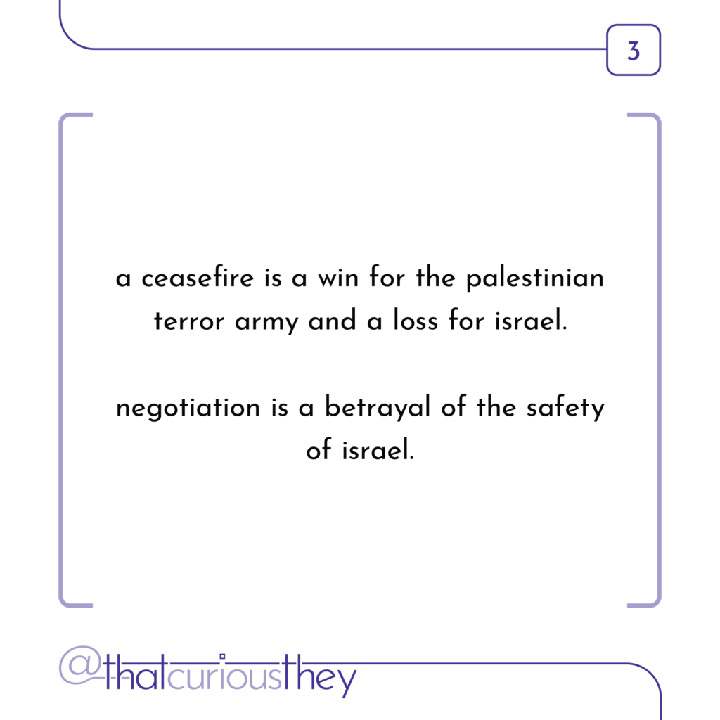 a ceasefire is a win for the palestinian terror army and a loss for israel. negotiation is a betrayal of the safety of israel.